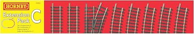 Hornby R8223 OO Gauge Track Extension Pack C - Straight, Curve, Point