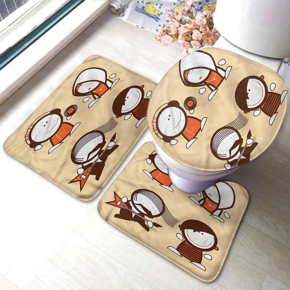 Funny Bathroom Rug Mats Set 3 Piece, Extra Soft Memory Foam