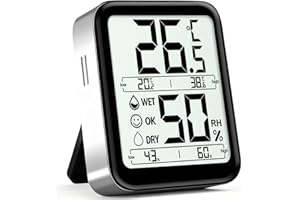 Antonki Hygrometer Indoor Thermometer Digital Room Thermometer with Max/Min Records Temperature and Humidity Monitor Humidity