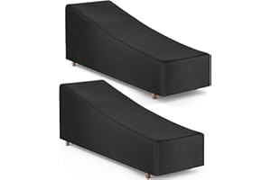 Patio Outdoor Chaise Lounge Cover Waterproof, F Fellie Cover Lounge Chair Covers Waterproof Outdoor Durable Patio Furniture Covers Black 1 Pack, 82"L x 30"W x 31"H