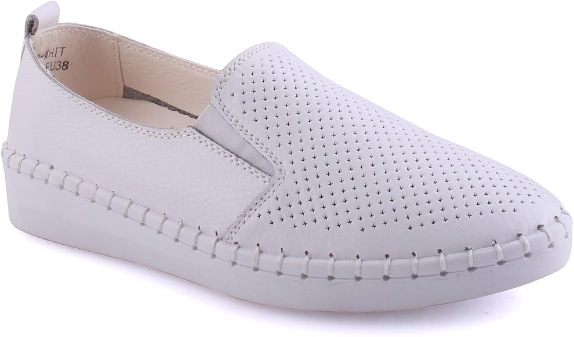 Unze Women ‘Despina’ Perforated Leather Slip