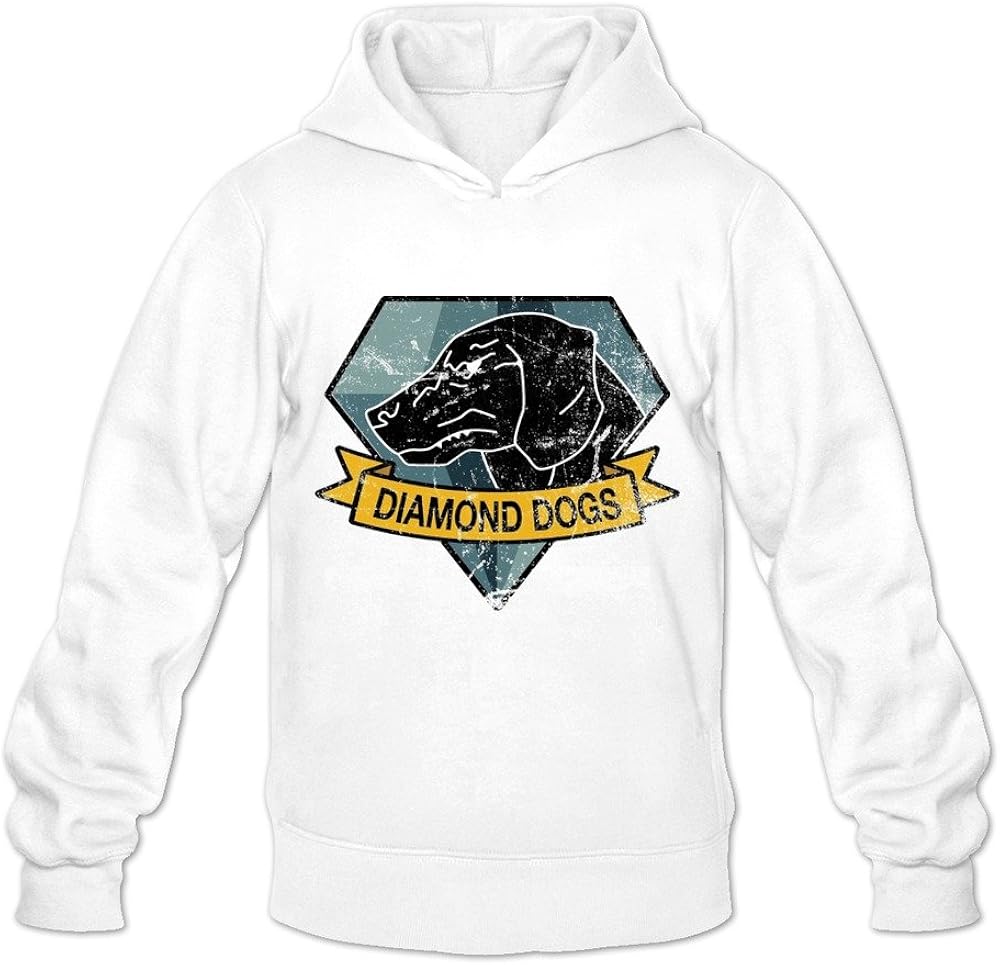 Men's Metal Gear Solid Diamond Dogs Poster Hooded Sweatshirt Size S White