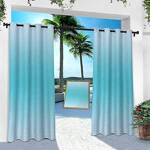 YUAZHOQI - Cortinas para exteriores impermeables con temática abstracta