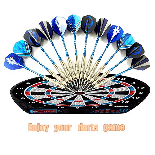Wolmund Electronic Darts Set - 12 Pieces Soft-Tips-Dart[18g], Plastic-Tipped Dart Case, Aluminum Shafts,16 Dart Flights,120 Tips for Bar Game Darts Target, Safety Kids Darts for Dartsboard (Blue) - Thumbnail 6