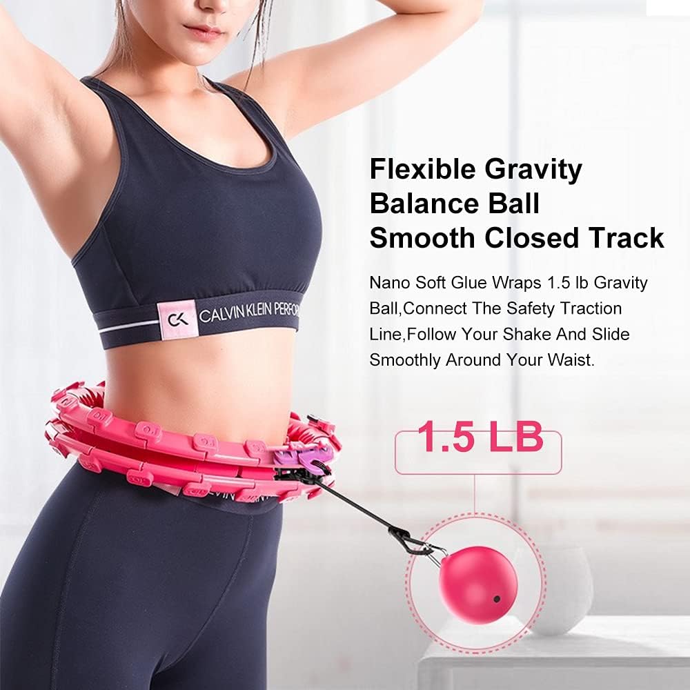 24 Detachable Weighted Hula Hoops Exercise Removable Multiple Assembly Design Professional Fitness Hula Hoop Brings Perfect Figure（Pink） : Sports & Outdoors