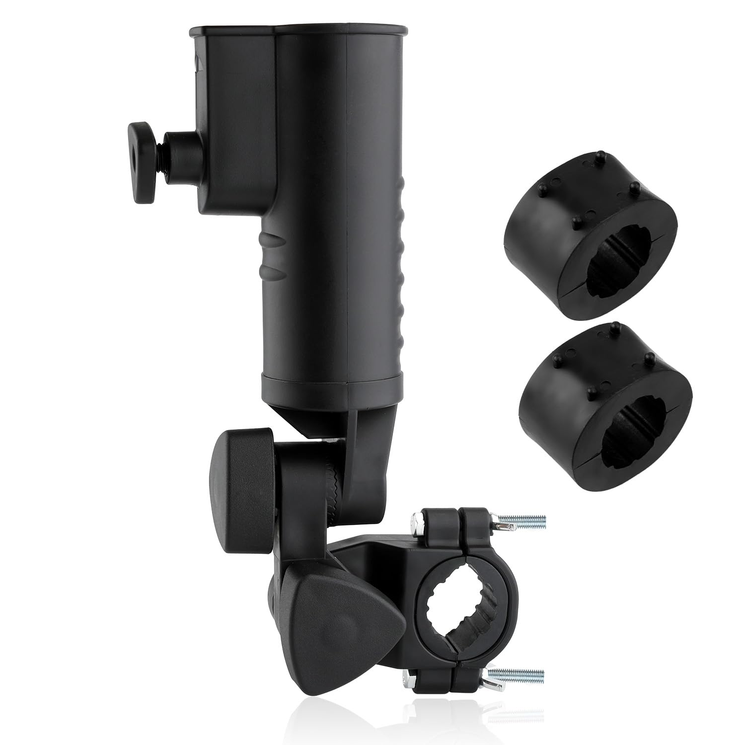 Photo 1 of Golf Cart Umbrella Holder Set, Heavy Duty Golf Push Cart Umbrella Holder Mount Aluminium Alloy Golf Cart Umbrella Stand for Mobility Golf Cart, Wheelchair, Beach Chair