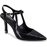 Coutgo Womens High Heels Pointed Toe Ankle Strap Pumps Patent Leather Sexy Stiletto Office Wedding Dress Shoes