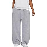 ATOFY Men's Baggy Fleece Sweatpants Wide Leg Elastic Waist Athletic Joggers Loose Lounge Pants with Pockets