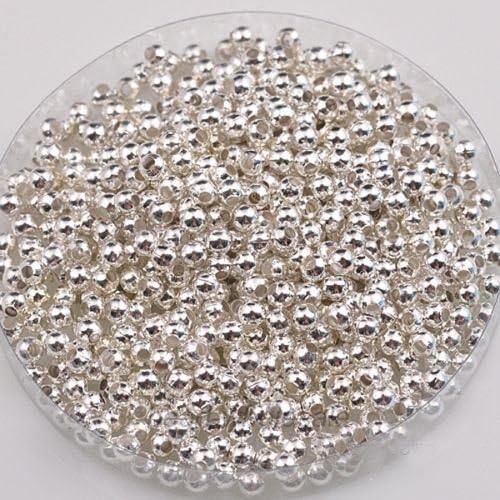 Wholesale 1000Pcs 3MM Round Metal Ball Spacer Beads DIY Jewelry Making Findings (color : silver)