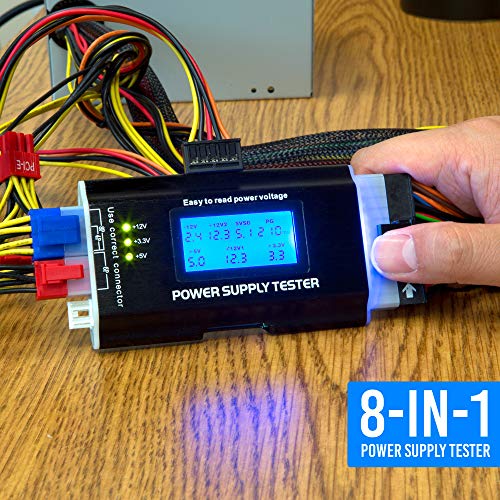 Kingwin PC Computer Power Supply Tester, Digital LCD Screen, ATX/ITX