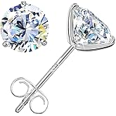 Leejory Moissanite Earrings for Men Women, 0.6ct-4ct D Color VVS1 Clarity Round Cut Moissanite Stud Earrings White Gold 925 Sterling Silver Stud Earring Gifts Birthday Anniversary Valentine's Day