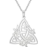 EUEAVAN Trinity Knot Necklace for Women Celtic Knot Triquetra Pendant Triangle Knot Necklace Good Luck Irish Knot Amulet Jewelry Irish Gift