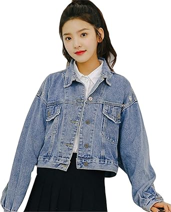 Chaqueta Vaquera Mujer Moda De Solapa Manga Larga Boyfriend Ropa Estilo Chaqueta Vaquera Chic Relaxed Casual Niña Jacket Otoño Denim Primavera Otoño: Amazon.es: Ropa y accesorios