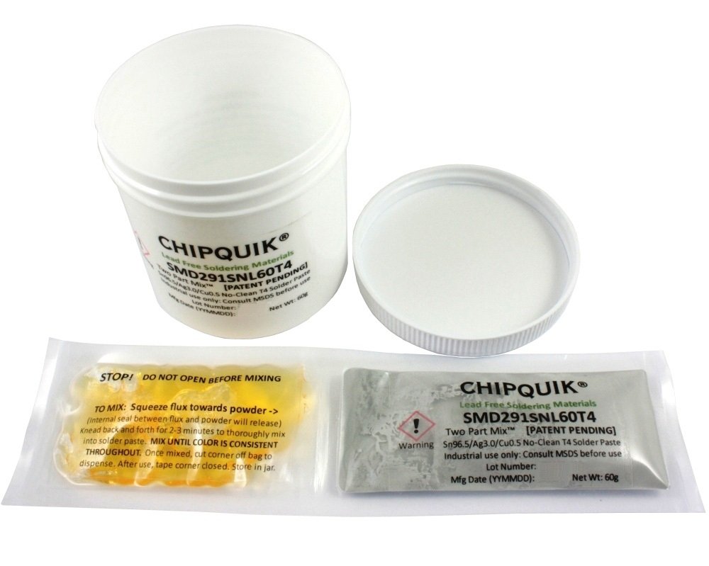 Solder Paste no Clean Sn96.5/Ag3.0/Cu0.5 Two Part Mix 60g (T4)