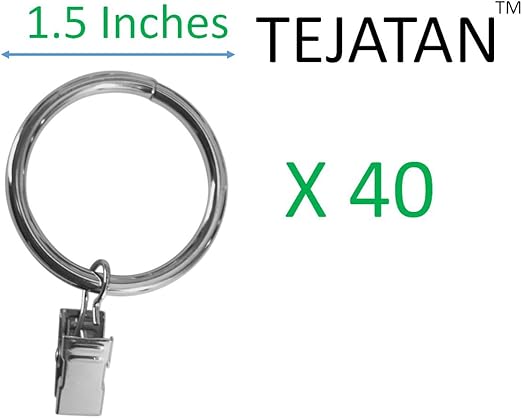Amazon Com Tejatan 1 5 Inch Set Of 40 Silver Metal Curtain