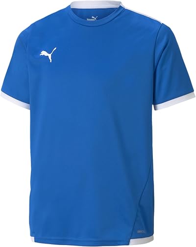 Puma Unisex Kid TeamLIGA Jersey T-Shirt Electric Blue Lemonade White S