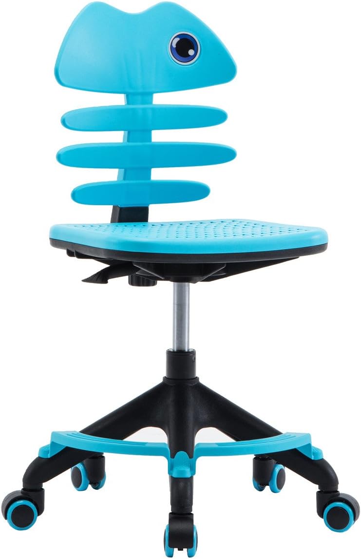 Irene House Kids Desk Chair With Footrest and Seat Mat(Blue