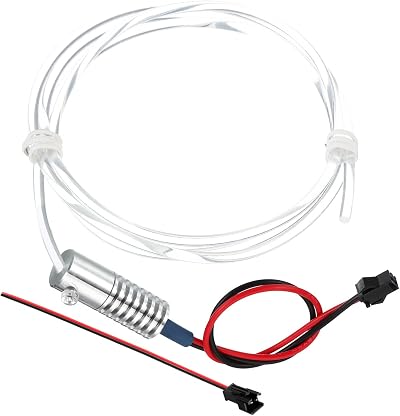 PATIKIL 4mm 1m PMMA Side Glow Fiber Optic Cable Kit Blue LED Illuminator 12V