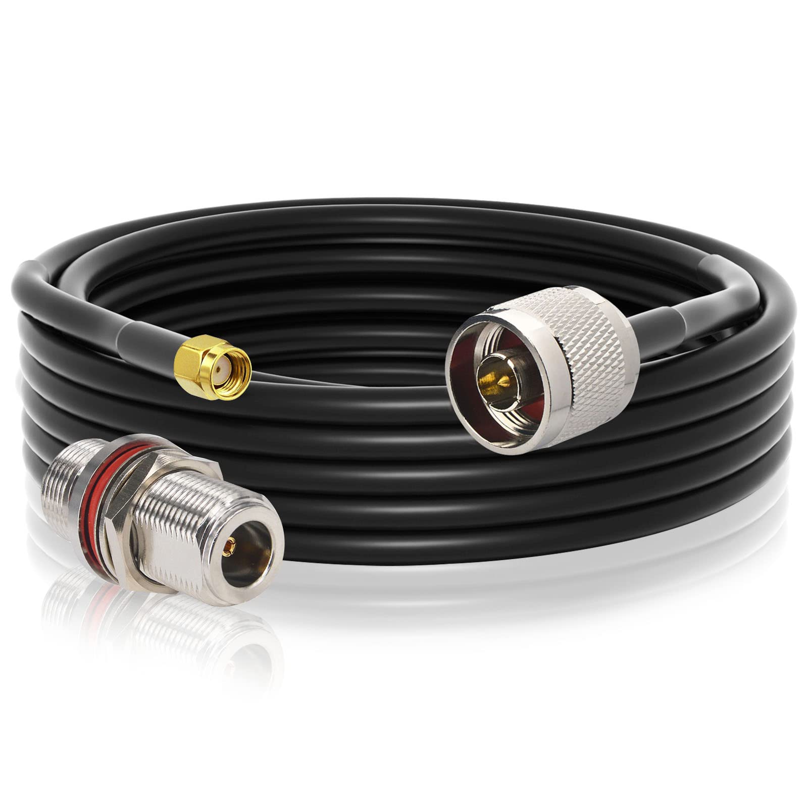 YILIANDUO LoRa Antenna Extension Cable RP-SMA Male to N Male Extension Cable 5M + N Female Adapter for Wireless Router LoraWan Gateway Antenna RAK Nebra Bobcat HNT Helium Hotspot Miner Antenna