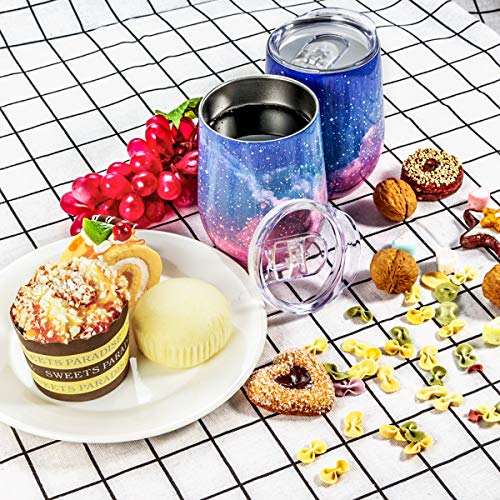 image for Stainless Steel Stemless Wine Tumbler - Deedro 12 oz Double Wall Vacuu