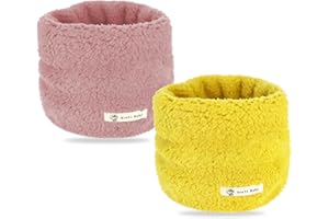 WVD 2 Pcs Neck Warmer Kids, Korean Style Solid Color Kids Neck Warmer, Fleece Lined Thickened Winter Scarf for Toddler Boys G