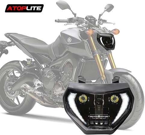 Amazon Atoplite オリジナルデザイン Ledヘッドライト バイク Yamaha Fz07 Fz09 Mt07 Mt09用 At Ymh09 Hl バイク電装パーツ 車 バイク