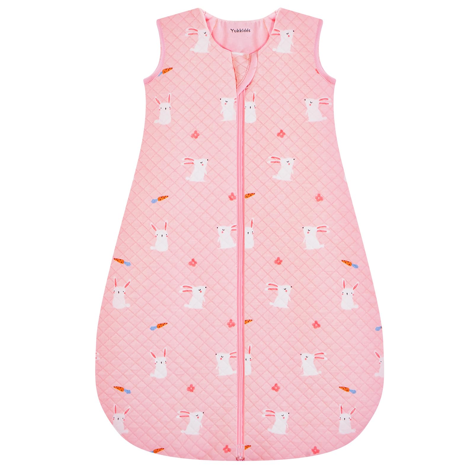 Yukkidds Baby Sleeping Bag 2.5 Tog 12-18 Months Newborn Sleeping Bag 100% Cotton Sleep Sack for Winter Warm and Comfortable Pink