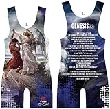 4-Time Jacob Wrestled God Blue Sublimated Wrestling Singlet: Youth and Mens sizes