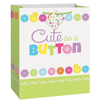 Amazon Com Cute As A Button Baby Shower Gift Bag Kitchen Dining Amazon Com Cute As A Button Baby Shower Gift Bag Kitchen Dining
