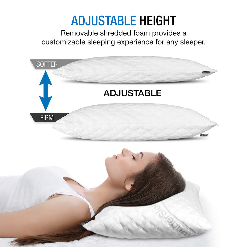 Dream Rite Shredded Hypoallergenic Memory Foam Pillow WonderSleep