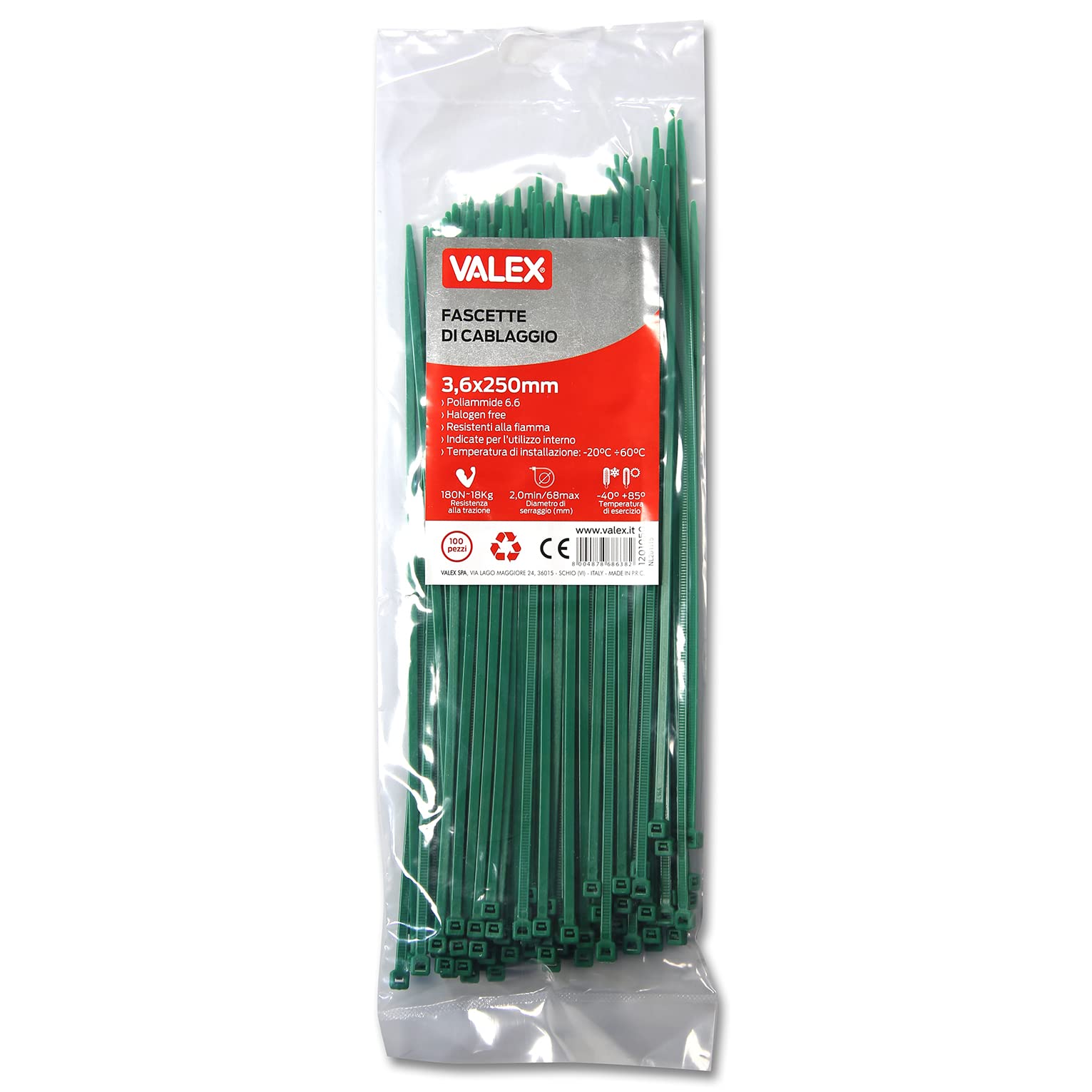 Valex Green Cable Ties, 1201050