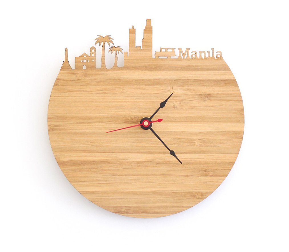 Manila Skyline Clock Handmade