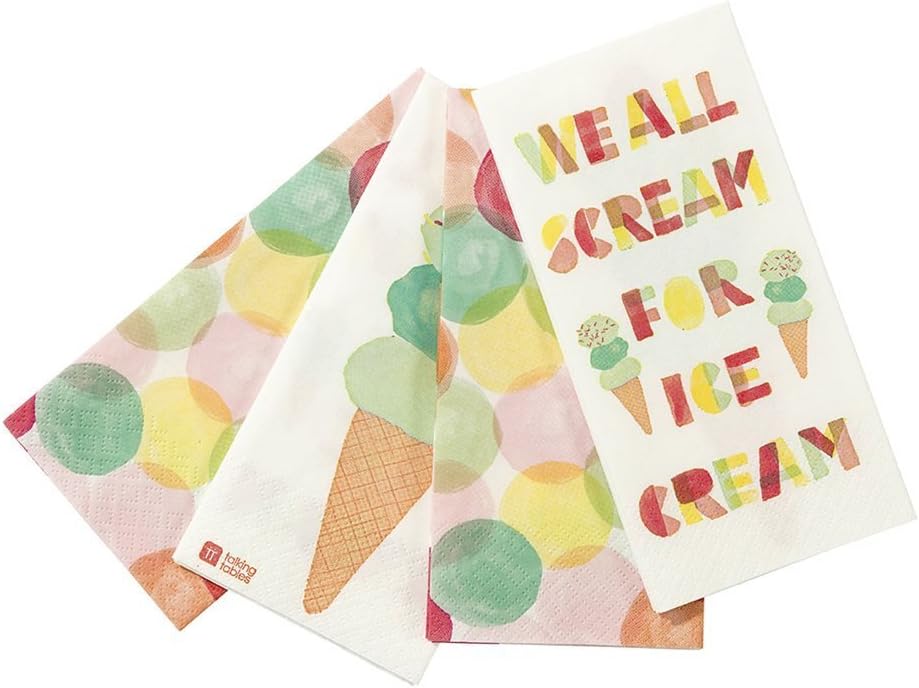 Talking Tables We Heart Ice Cream Paper Napkins with Icecream design
