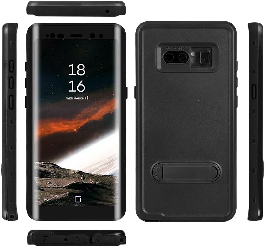 Samsung Galaxy Note 8 Case IP68 Waterproof Shockproof Snowproof Dustproof for Samsung Galaxy Note 8 Full-Body Rugged Case with Built-in Screen Protector & Kickstand