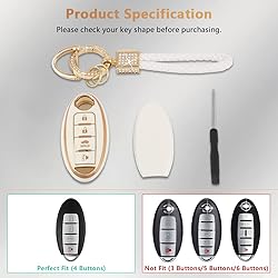PIFOOG for Nissan Key Fob Cover TPU Soft Keychain