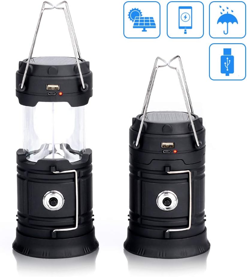 Maxesla Camping Lantern Ultra Bright Collapsible LED Lantern Portable Flashlight with Rechargeable Battery, Durable, Water Resistant, Suitable for Hiking, Camping, Emergencies, Hurricanes, Outages