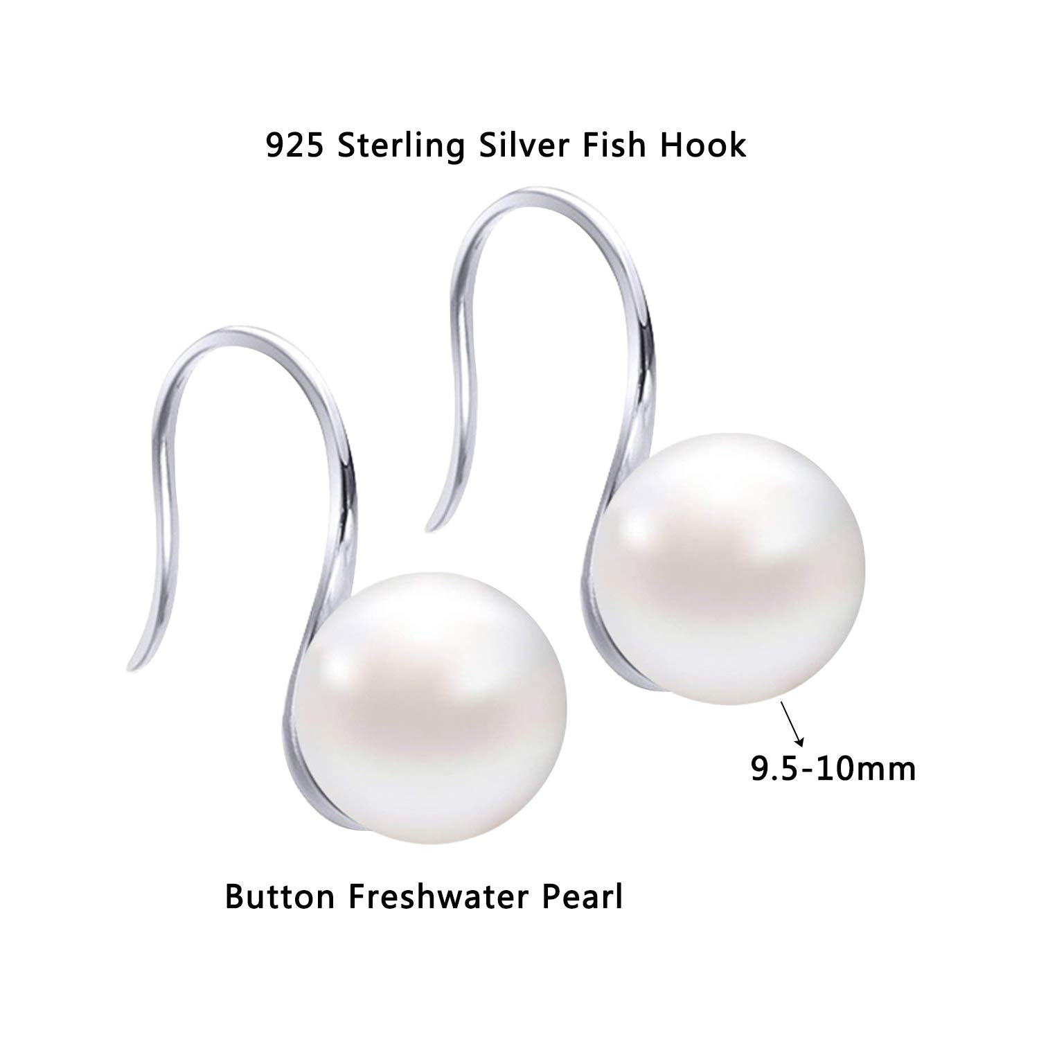 Ohrringe Damen Perle 925 Sterling Silber Tropfen Ohrringe mit Süßwasser Zuchtperle Haken Ohrringe für Damen