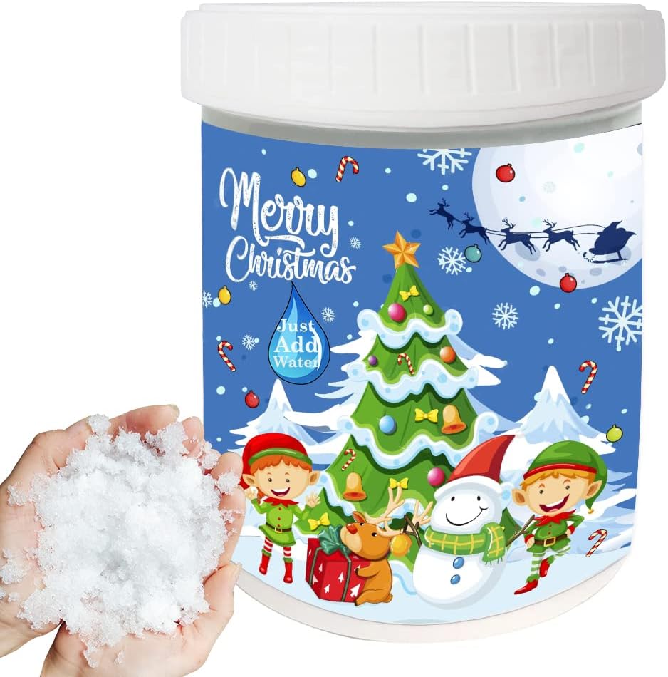 Artificial Snow - IELEK Instant Snow Fake Artificial Snow Makes 6 Gallons of Fake Snow for Winter Decoration, Village Displays and Artificial Snow Play