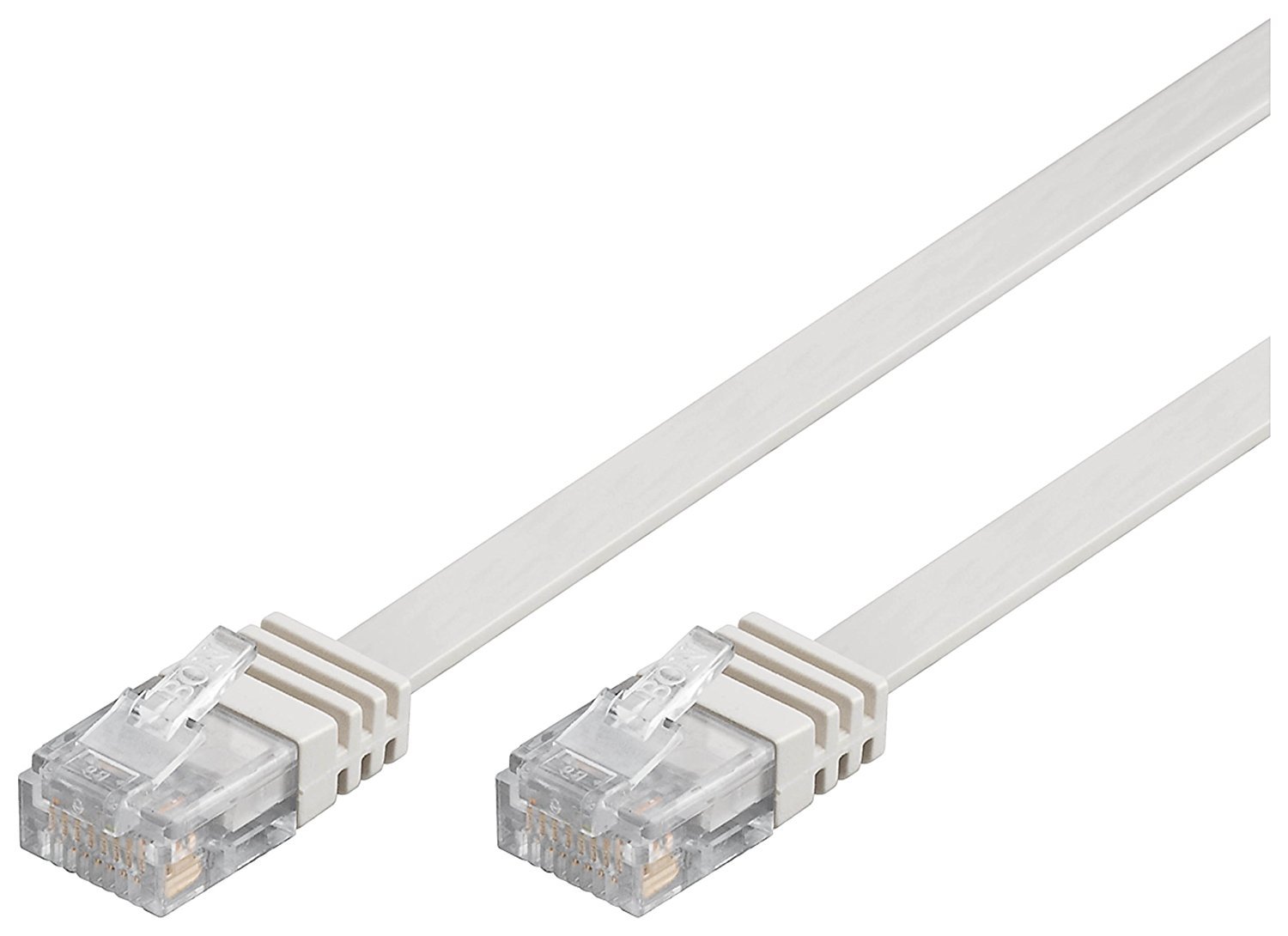 Goobay 95156 CAT 6 Flat-Patch Cable, U/UTP, White, 10 m Length