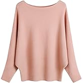 EDSTAR Women Dolman Batwing Sleeves Knitted Sweaters Winter Boat Neck Pullovers Tops