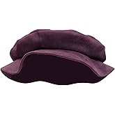 FURPHI Medieval Tudor Flat Cap Faux Suede Beret Hat Renaissance Festival Costume Accessories for Men Women