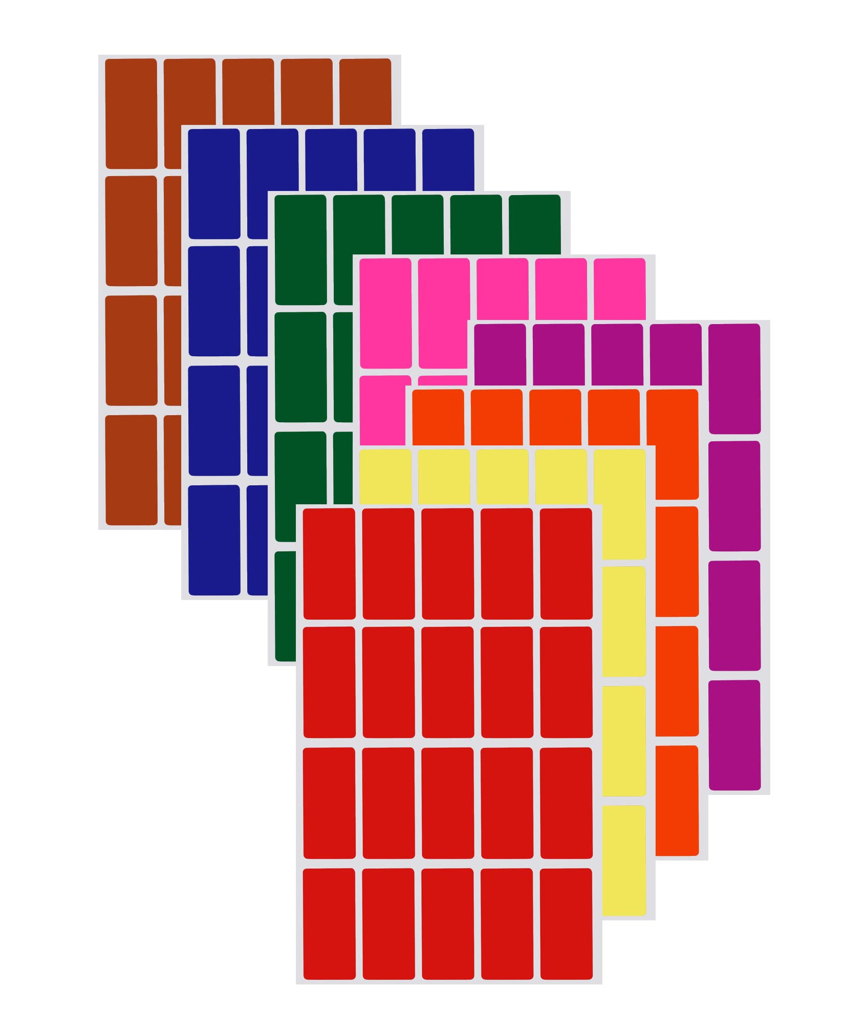 Royal Green Color Coding Rectangular Labels 4 cm x 2 cm. Rectangular Stickers in Red, Green, Yellow, Pink, Purple, Orange, Brown, Blue (40mm X 19mm) 160 Pack