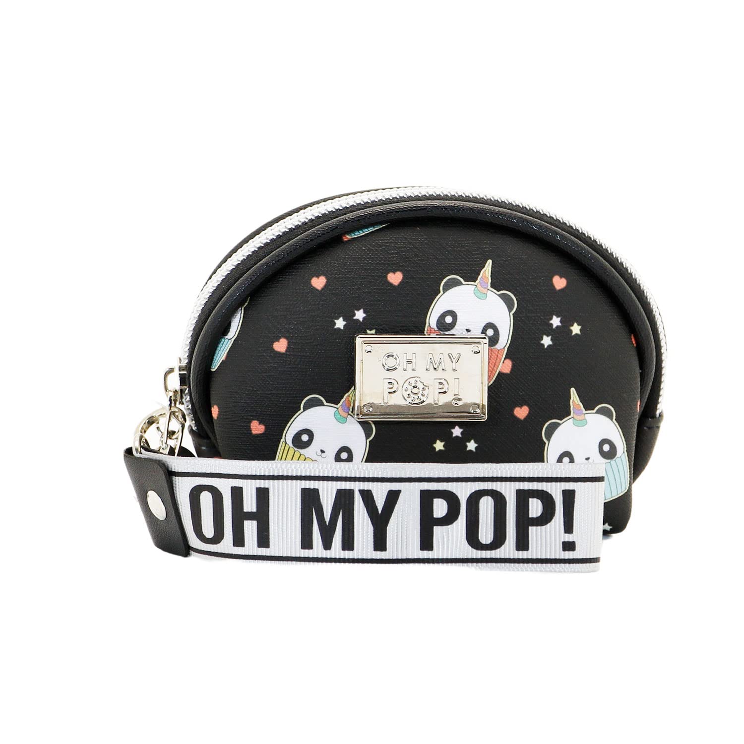 Oh My Pop! Pandicorn-Oval Coin Purse, Black, 11.5 x 9 cm