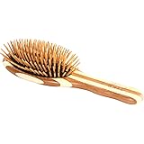Bass Brushes | The Green Brush | Bamboo Pin + Bamboo Handle Hair Brush | Small Oval