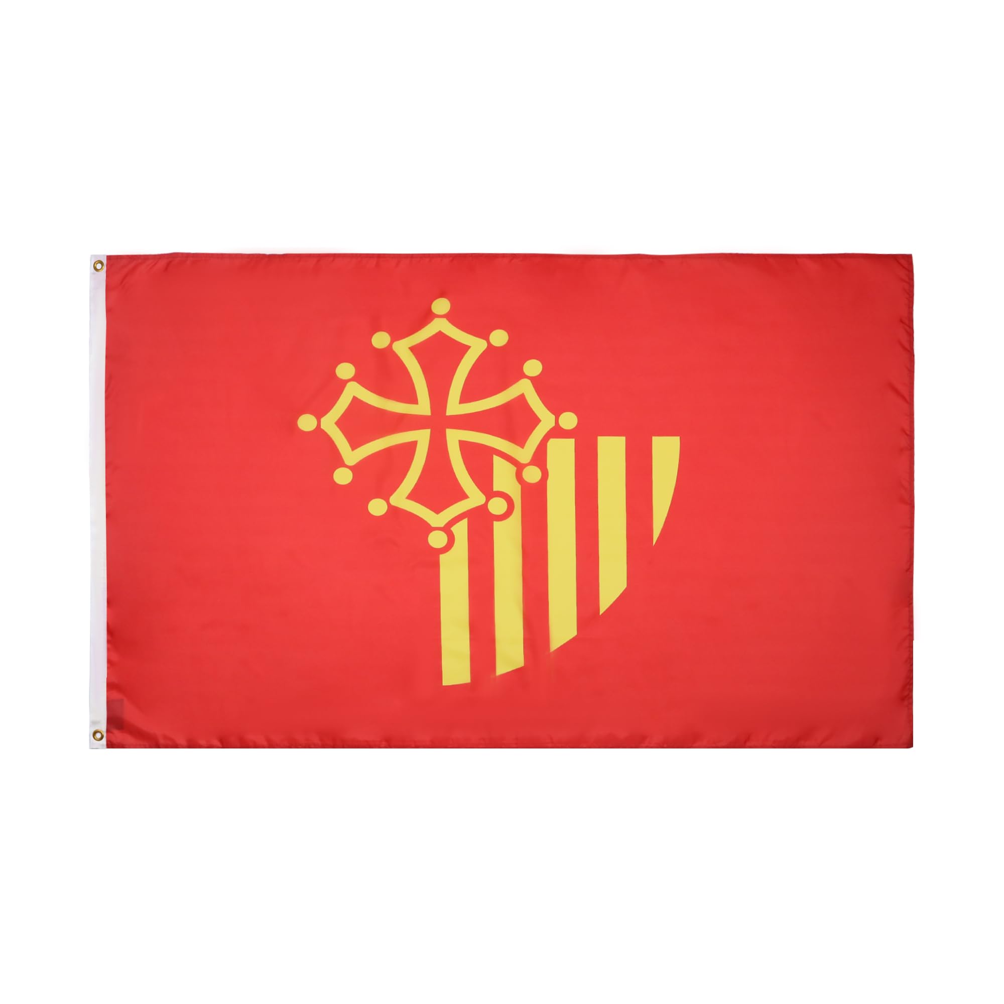 AZ FLAG - Languedoc-Roussillon Flag - 3x5 Ft - 100D Polyester French Region Of Languedoc-Roussillon Banner with Two Metal Grommets - Fade Resistant - Vivid Colors - 3' x 5' Feet - 150x90 Cm — image 1