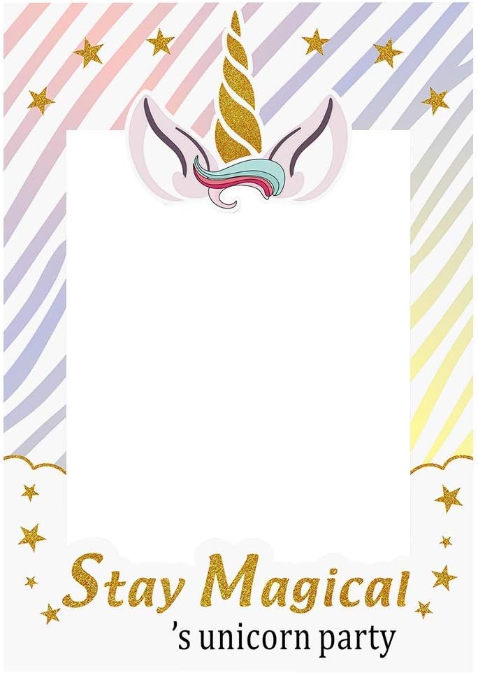 polka dot sky Magical Unicorn Selfie Frame Photo Booth Prop Party Supplies For Birthday Party Rainbow