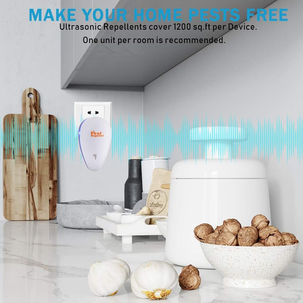Palmandpond Ultrasonic Pest Repeller, 2021 Upgrade Electronic Plug-in Pest Control Pest Repellent 6 Pack for Rodents, Ants, Cockroaches, Bed Bugs, Mosquitos, Flies, Spiders : Garden & Outdoor