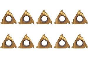 OUMEFAR 10pcs 11ER A60 1/4Inch Turning Inserts Indexable Inserts Carbide Inserts CNC Lathe Turning Inserts Carbide Turning Inserts, CNC Lathe Inserts for Lathe Turning Tool Holder Cut Off Tools