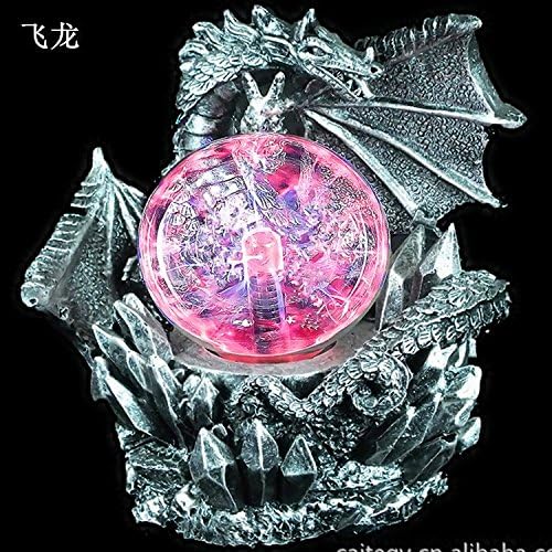 Dragon guarding the Pearl magic lightning bolt static Crystal glowing touch-sensitive lamp gift birthday magic ball [Energy Class A+]