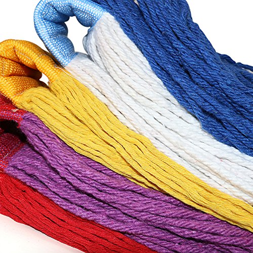 Bonison 16 oz Cotton Easy Wring Saddle Mop Head Refill, Heavy Duty Looped-End String Swinger Style Replacement Mop Head, for Home, Commercial, and Industrial Use (5 Pack Multi Color, 16 oz) - Thumbnail 3